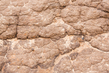 Close up soil texture on farm road surface after raining
