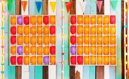 Colorful balloon game in traditional temple fairの写真素材