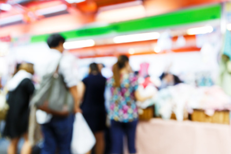 Abstract blurred people walking in shopping centerの写真素材