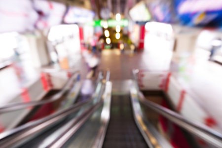 Abstract blurred people walking or standing in train station