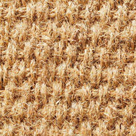 Close up brown color coconut fiber mat textureの写真素材