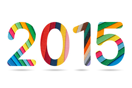 2015 numeric from ... isolated on white with pathの写真素材