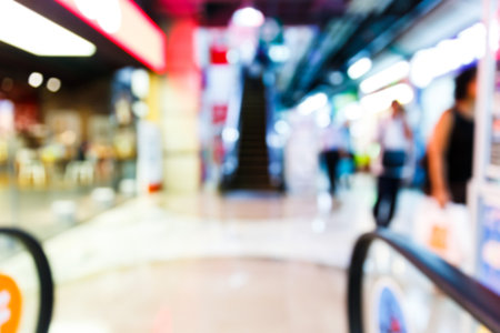 Abstract blurred people in shopping center