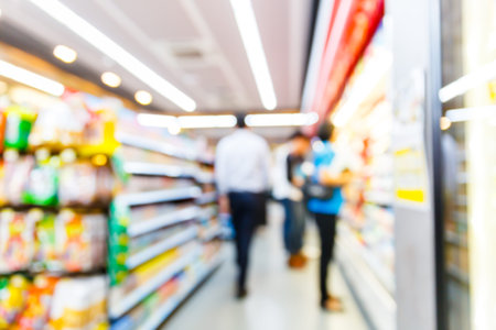 Blurred convenience store, lifestyle shopping concept
