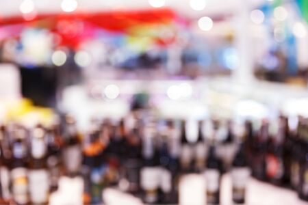 Abstract blurred people shopping in supermarket, urban lifestyle conceptの写真素材