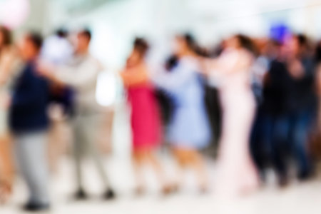 Abstract blurred people in party, sociability lifestyle conceptの写真素材