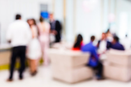 Abstract blurred people in party, sociability lifestyle conceptの写真素材