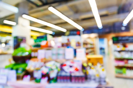 Abstract blurred people shopping in supermarket, urban lifestyle conceptの写真素材