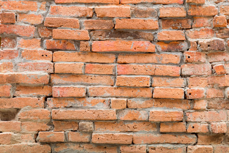 Close up old and dirty red brick wall texture background