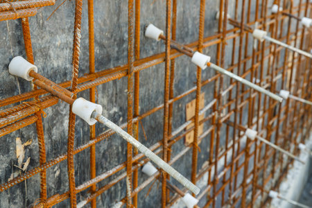 Plastic tie rod cone for concrete wall formwork in construction site, professional industrial...