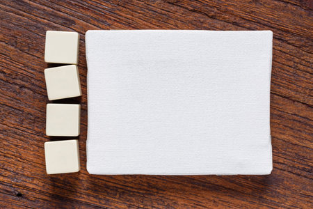 Close up anvas with empty cubes ready for add message, business concept