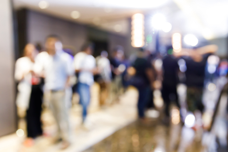 Abstract blur people in press conference event or corporate exhibition seminar meeting partyの写真素材