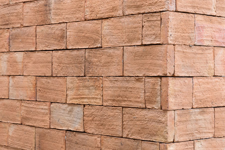 Close up old red brick wall seamless background, brown retro grunge pattern surface architecture structureの写真素材