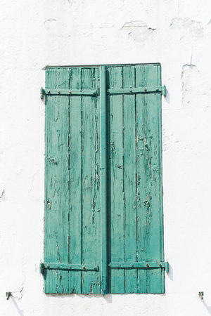 Green Weather Worn Wooden Shutters from the South of France