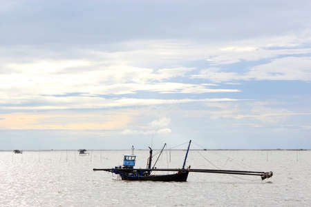 Fishery boat in Thai seaのeditorial素材