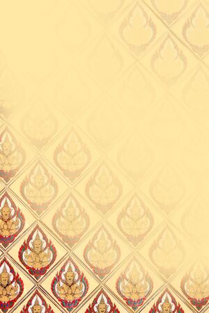 Thai traditional classic pattern in decorated templeの写真素材