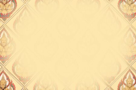 Thai traditional classic pattern in decorated templeの写真素材