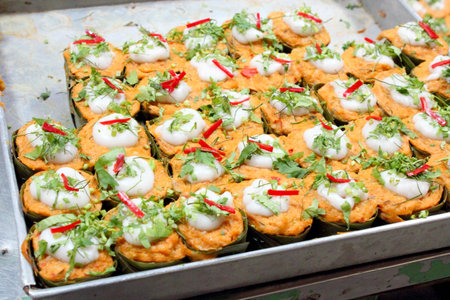 steamed fish with curry pasteの写真素材