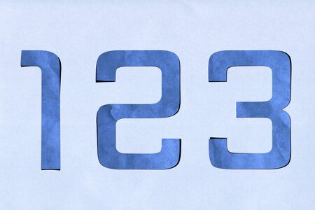 number recycled paper craft stick on background  1 2 3 の写真素材