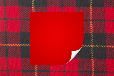 Red paper with curled corner 