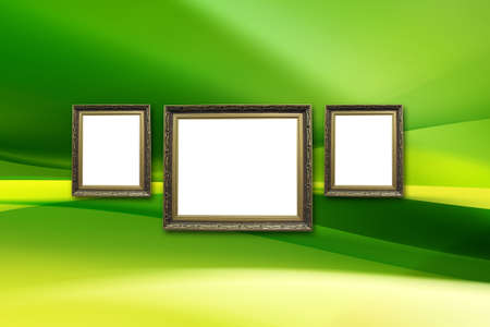picture frame on wall to put your own pictures in の写真素材