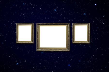 picture frame on wall to put your own pictures in の写真素材