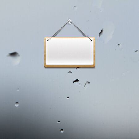 wooden board hangingの写真素材