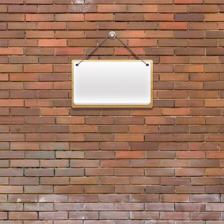 wooden board hangingの写真素材