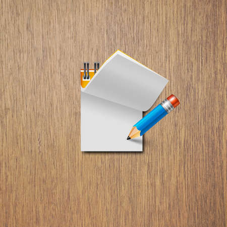 Paper note with pencilの写真素材