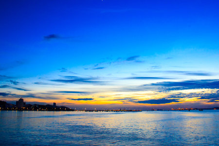 sea sunset in thailandの写真素材