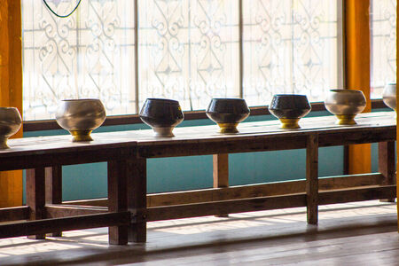 Metal monk alm bowl for donationの写真素材