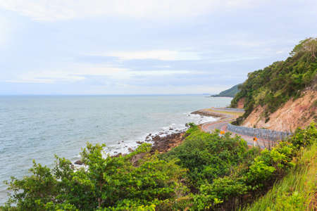 Coastal road sea at Khung Viman bay, Chanthaburi, Thailandの写真素材