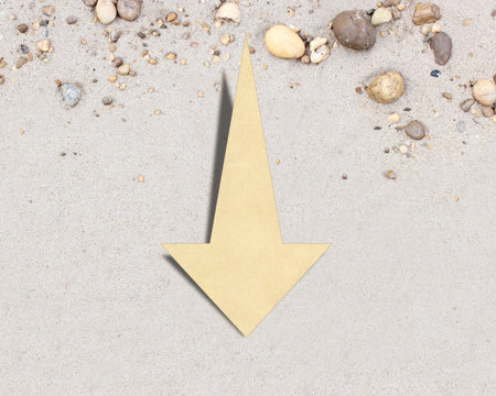 Down arrow on the background