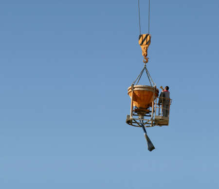 Man on craneの写真素材