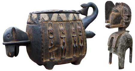 Original, handmade African sculptures and masksの写真素材