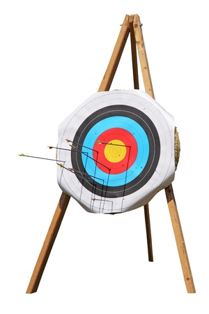 Straw Archery targets on a white backgroundの写真素材