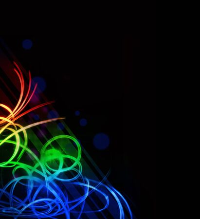 Abstract colorful illustration on a black backgroundの写真素材