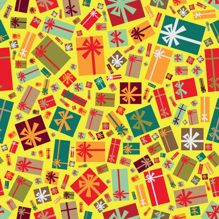 Colorful gift packages as a seamless background