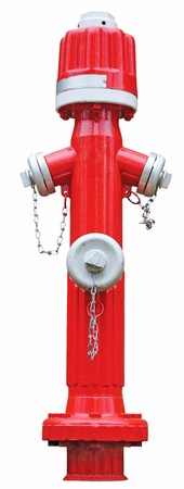 Red fire hydrant isolated on white backgroundの写真素材