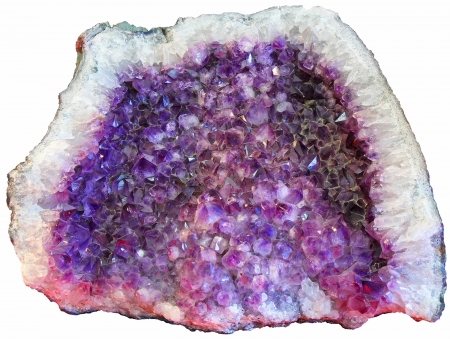 Semiprecious stone Amethyst isolated on white background の写真素材
