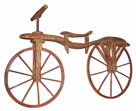 Old wooden bike from the twenties of the 19th centuryの写真素材