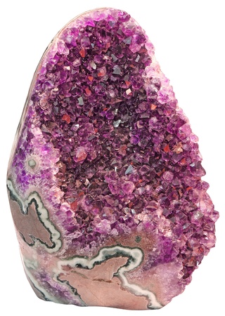 Semiprecious stone Amethyst isolated on white background の写真素材