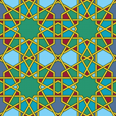 Multicolored Arabic Byzantine seamless pattern vector illustrationのイラスト素材
