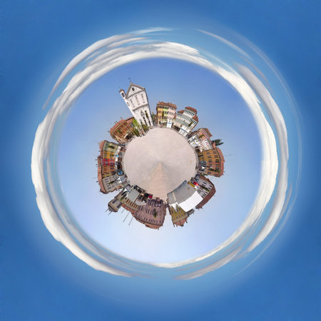 Town Square as a planet, Palma Nova, Italy