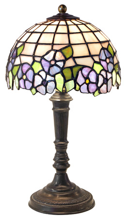 Tiffany Table Lamp isolated on white backgroundの写真素材