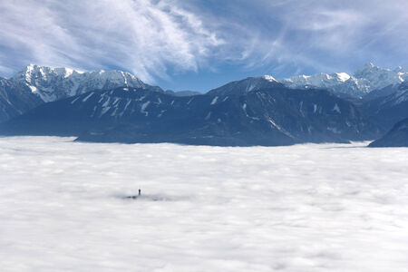 View from Gerlitzen mountain Karawanke, above the cloudsの写真素材