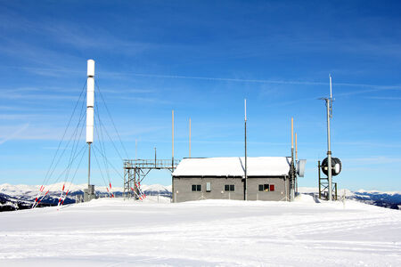 Weather station on the mountain, winter and snow, Gerlitzen, Austriaの写真素材