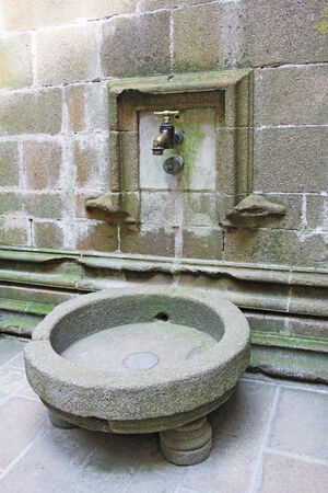 Large water tap in the monastery Mont Saint Michel, Normandy, France の写真素材
