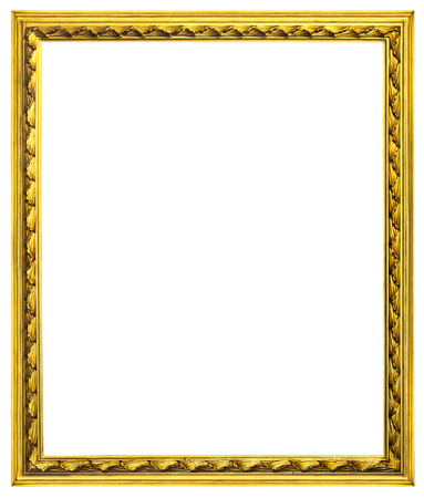 Old gilded wooden frames isolated on white with clipping path の写真素材