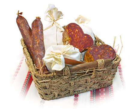 Kulen is  traditional delicatessen typical for the eastern part of the Croatia  の写真素材
